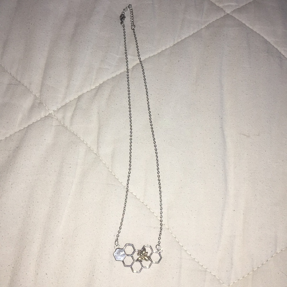 Bee and honey comb necklace
